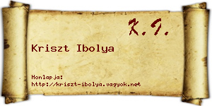 Kriszt Ibolya névjegykártya